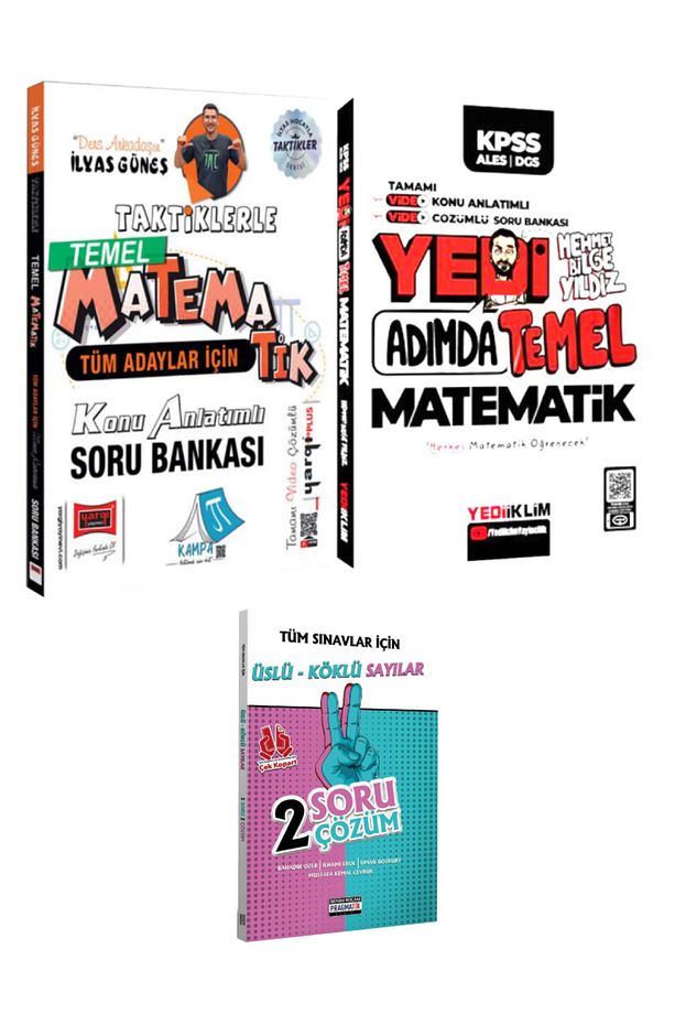 İlyas Güneş|Taktiklerle Temel Matematik+Mehmet Bilge Yıldız|Yedi Adımda Temel Matematik Konu Soru B. - 1