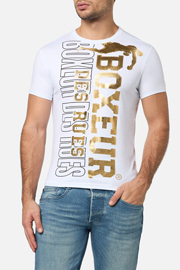 Round Neck Anthracite T-Shirt with Graphic Anthracite