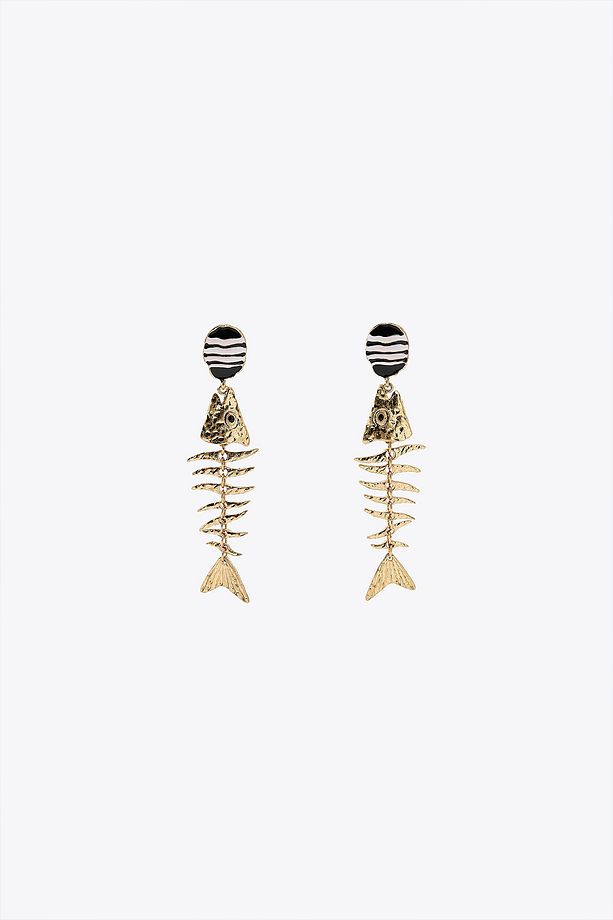 ZRA Marka Model 🐟 Golden Fishbone Küpe ✨ - 2