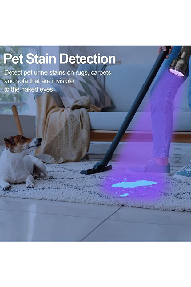 مصباح يدوي LED بالأشعة فوق البنفسجية باللون الأسود - 2