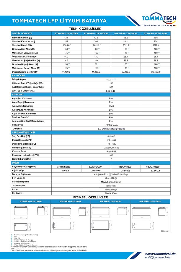 12.8 V 100 AH Marin Bluetooth Lityum Batarya - 4