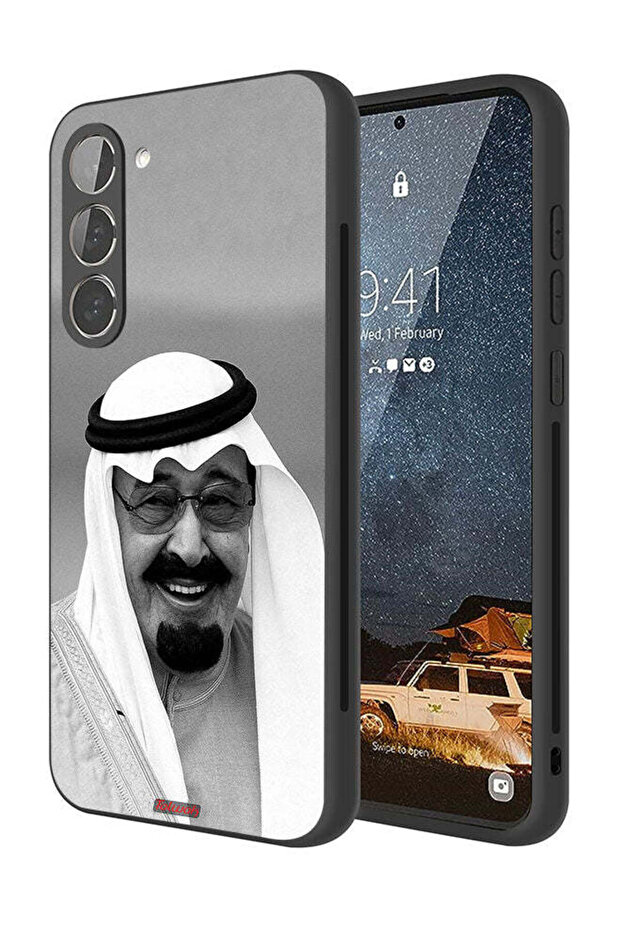 غطاء حماية لهاتف سامسونج جالاكسي إس 23 بلس 5G صورة الملك عبد الله مبتسمًا