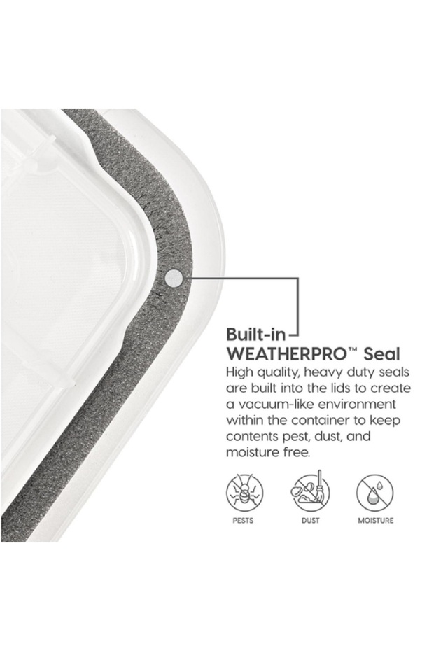 Rectangular Storage Tote Box Clear and Black 19 Quart - 3