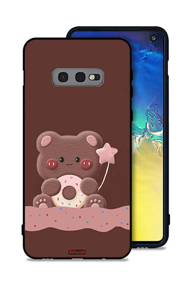 غطاء حماية لهاتف Samsung Galaxy S10e بتصميم دب الدونات
