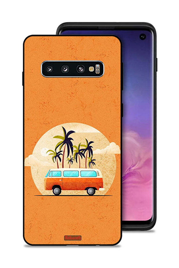 غطاء حماية لهاتف Samsung Galaxy S10 بتصميم حافلة فنية