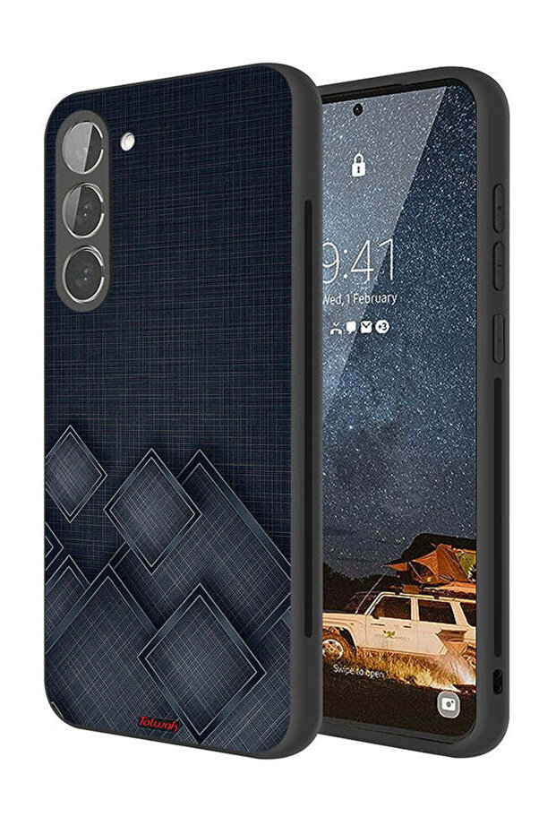 Samsung Galaxy S23 Plus 5G Protective Case Cover Squares Pattern On Cloth