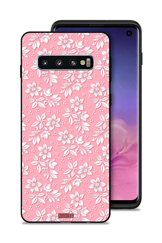 Samsung Galaxy S10 Protective Case Cover Flowers Background Pattern