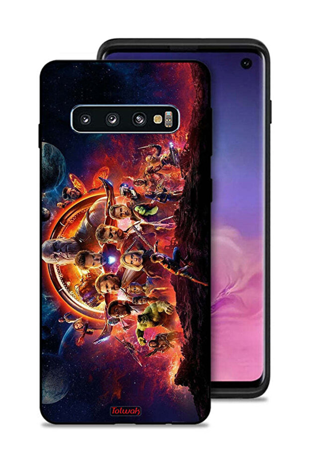 غطاء حماية لهاتف Samsung Galaxy S10 بتصميم Avengers