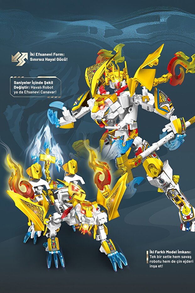 White Tiger Çin Ejderi Figür Yapı Bloğu Seti - 3