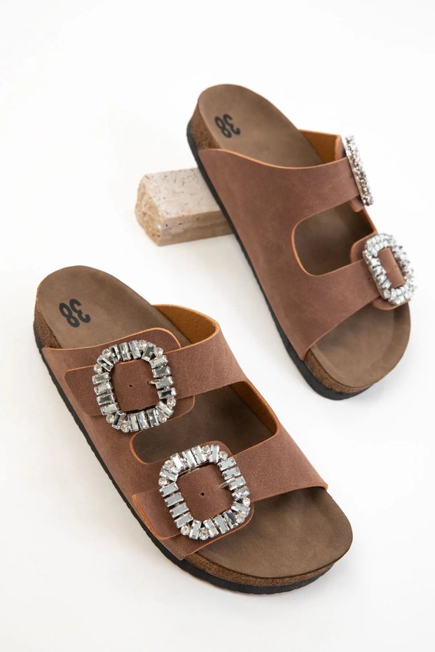 Women's Summer Slippers with Diamond Stone Detail | Daily Stylish