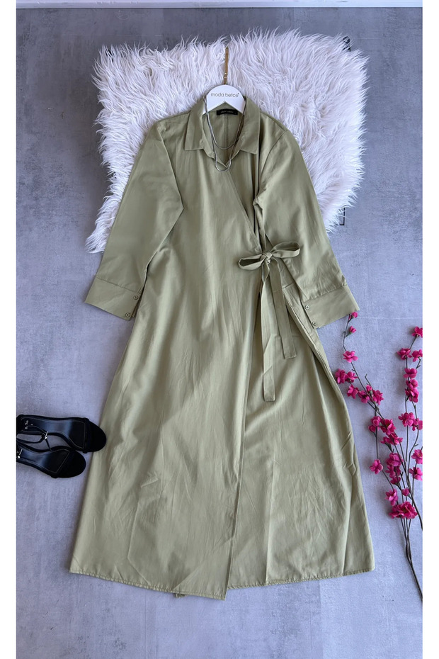 Sofia Yandan Bağlamalı Elbise - 1