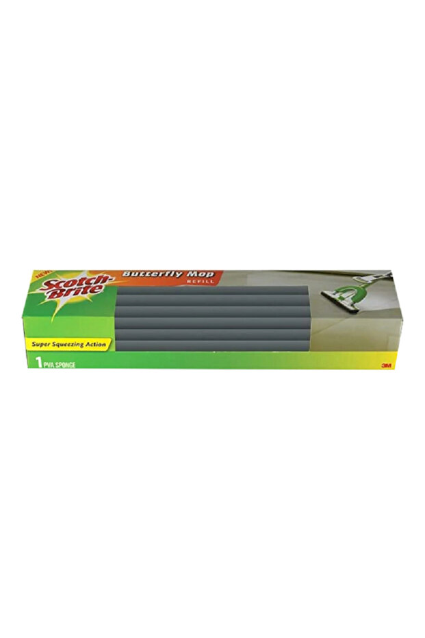 Durable Super Squeezing Action Butterfly Mop Starter Kit with Handle and Refill Grey - 1