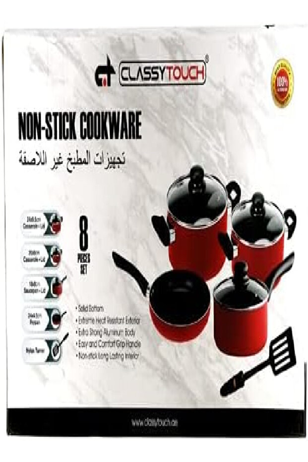 8pcs Non-Stick Cookware Set | Multipurpose Pots & Pans with Comfort Grip Handles - 5