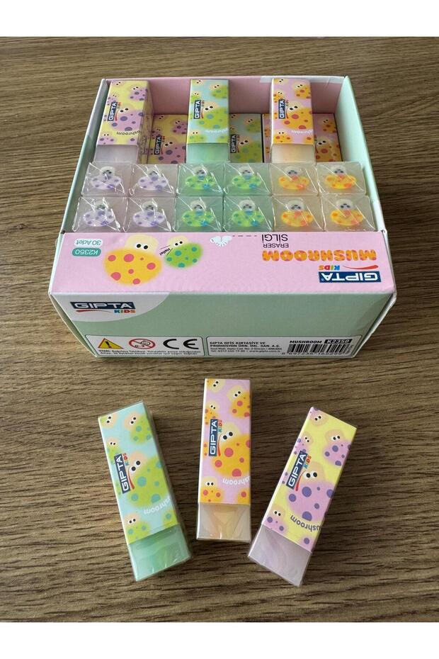 şekilli silgi 3 lü bez çanta hediyeli - 1