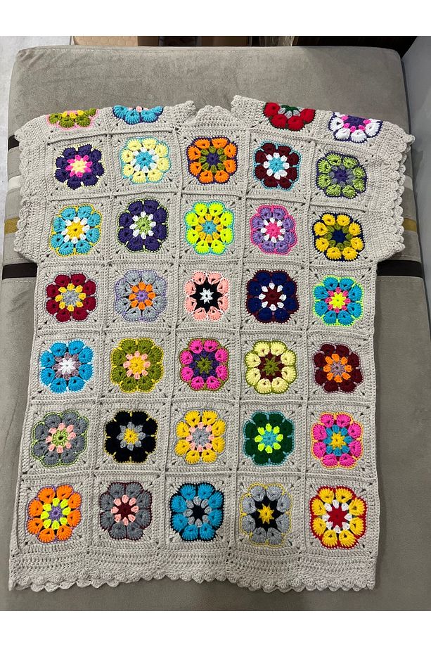 El örgüsü motif tığ işi yelek - 4