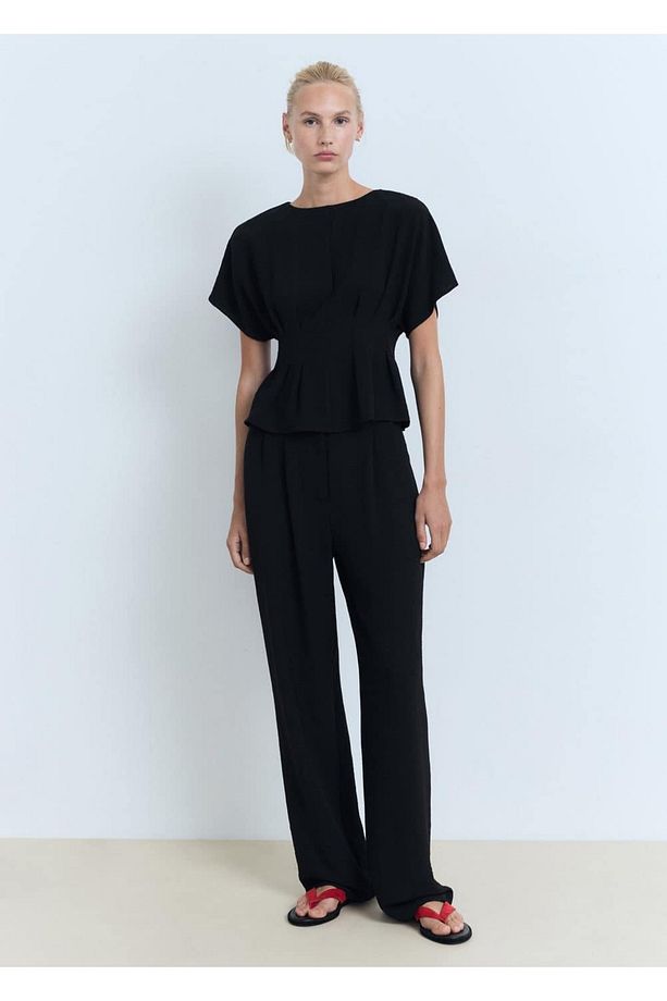 Kısa kollu peplum bluz - 2