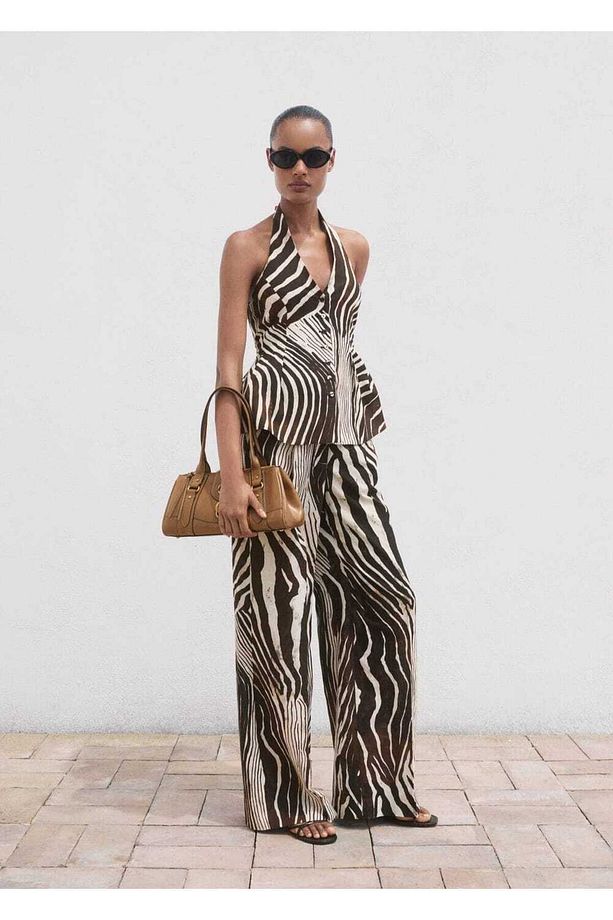 Zebra desenli keten yeleği - 2