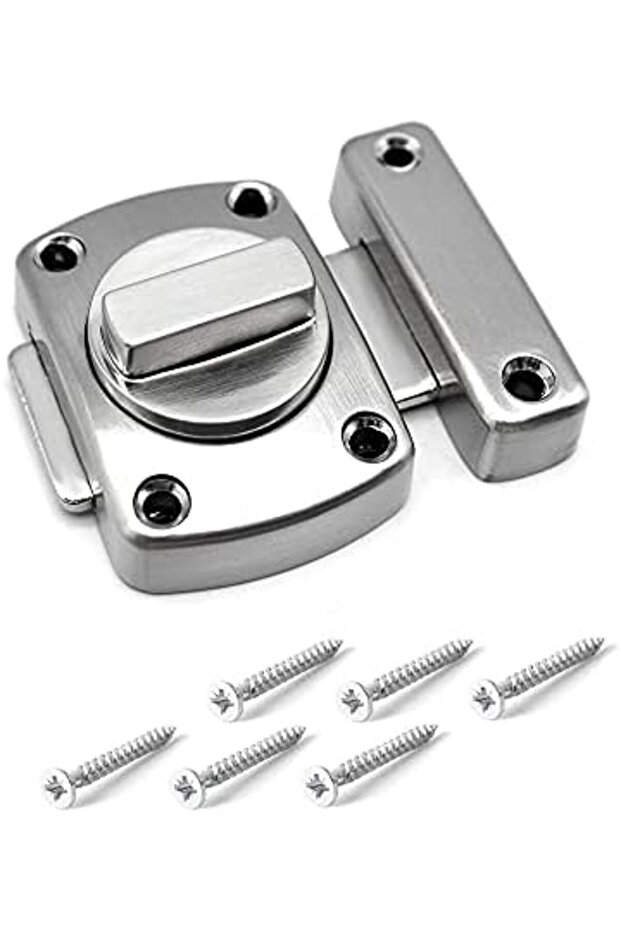 GZGXKJ 1 Piece Silver Zinc Alloy Bathroom Latch Turning Bolt Gate Latch Door Lock