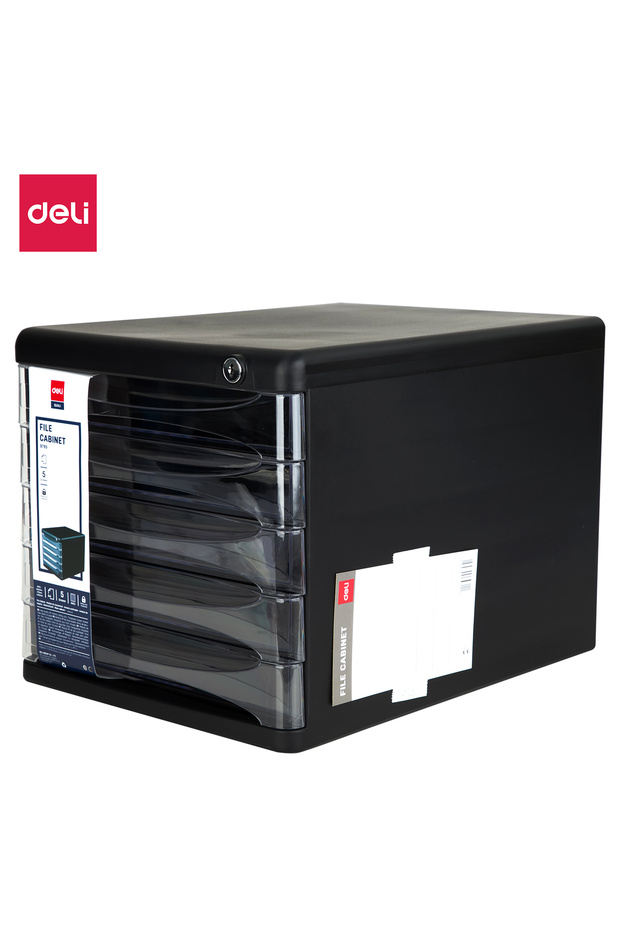 E9795-BK File Cabinet with 5 Drawers and Lock – ideal for desktop file storage - 1