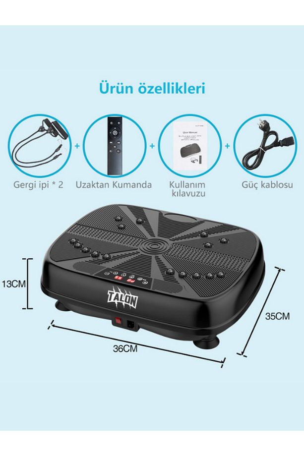 Egzersiz Aleti Yüksek Titreşimli 1-99 Seviye Hız Ayarlı Bluetoothlu Kumandalı Vibration Plate - 7