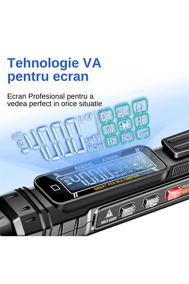 Digital Multimeter, Digital Display, NCV Detection, 0.8-600V, Built-in Flashlight, Multiple Functions - 5