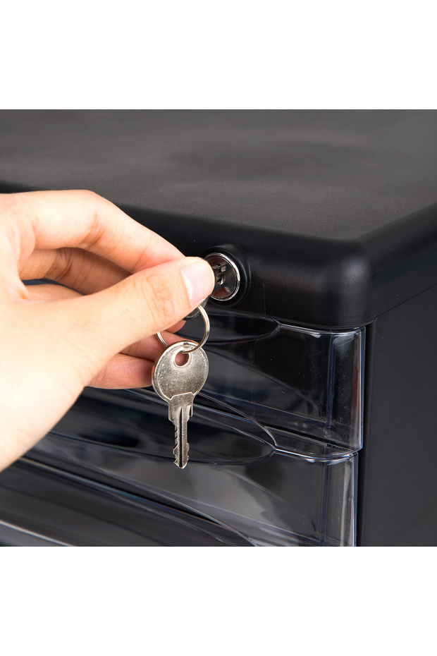 E9795-BK File Cabinet with 5 Drawers and Lock – ideal for desktop file storage - 7