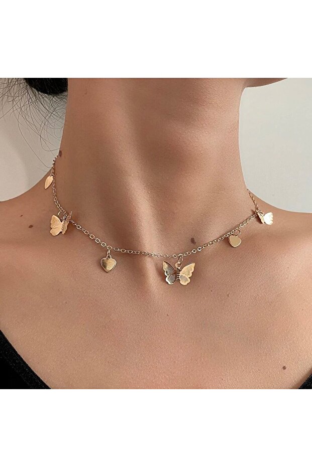 Original Butterfly Heart Chain Set: a Touch of Elegance to Your Style