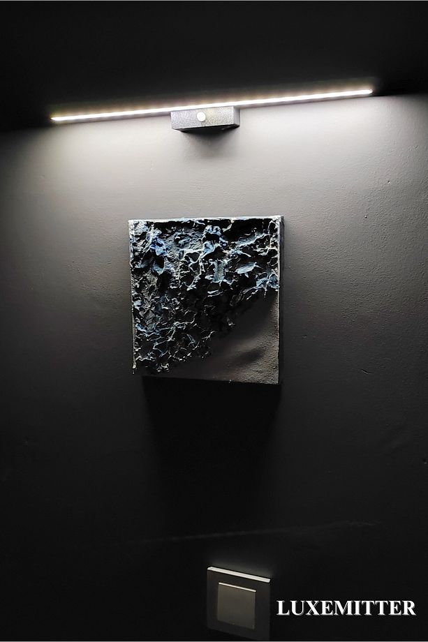 Kendinden Yapışkanlı Led Işıklı Hareket Sensörlü Pilli Duvar Aplik Lamba Modern Tablo Aydınlatması - 8