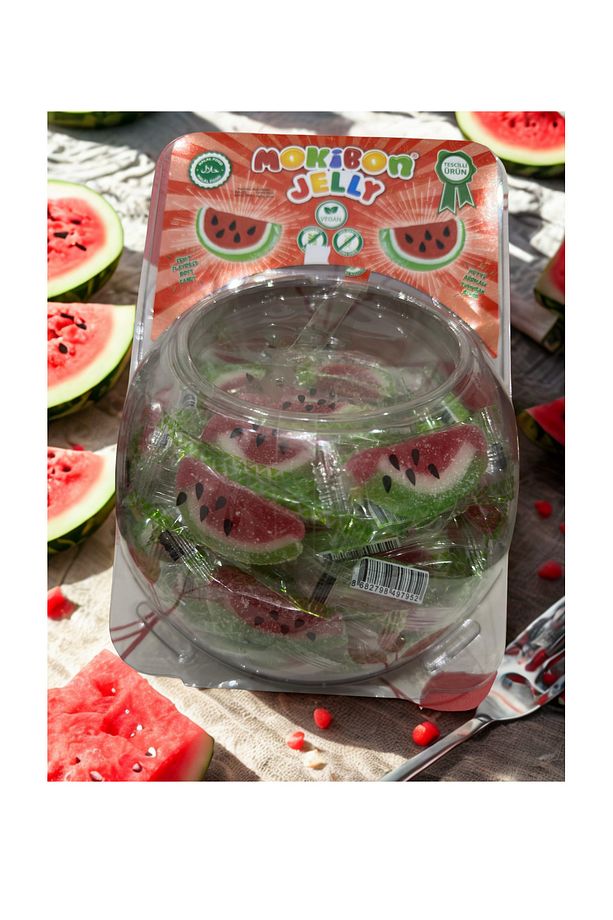 Mokibon Karpuz Şekilli Meyve Aromalı Jelibon Şekerleme 10 Adet | Halal-Vegan-Glutensiz-GDO içermez - 2