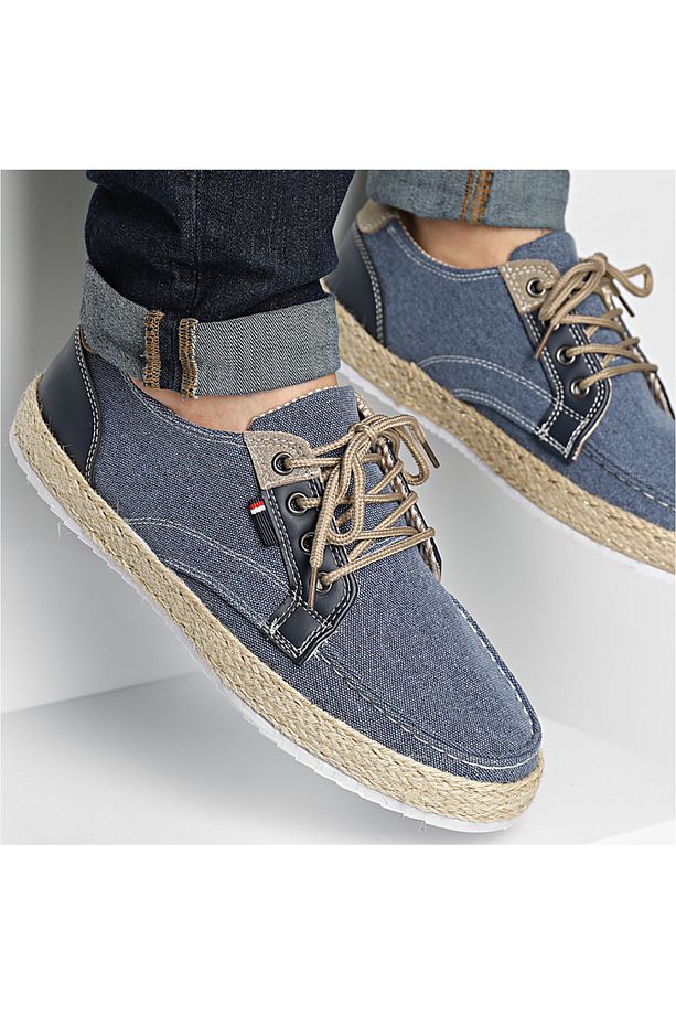 KNX Günlük Rahat Kalıp Yumuşak Taban Canvas Denim Loafer Ayakkabı - 8