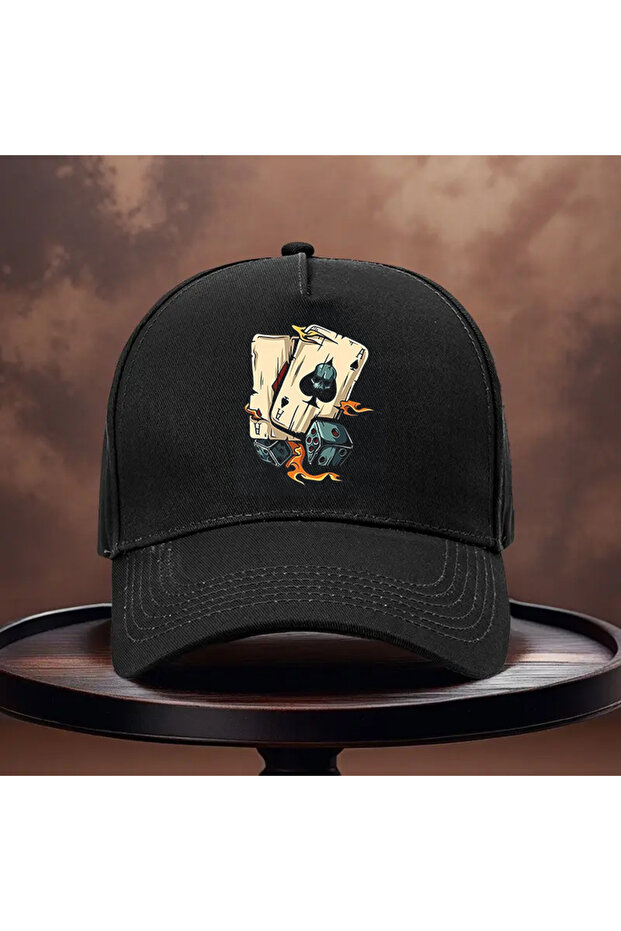 قبعة بوكير مطبوعة - 1