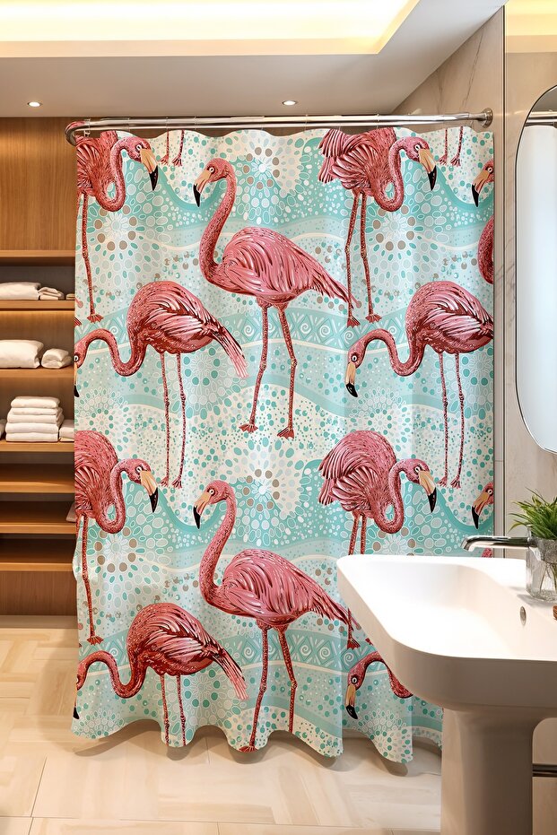 Bathroom Curtain, Filamigos Patterned Shower Curtain, Bathtub Curtain 175X200Cm