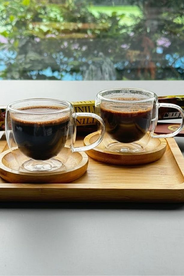 Çift Çidarlı Kulplu Borosilikat Cam Kahve Kupası, Mini Çay Kupası, Espresso ve Latte Kupası 80 ml - 7
