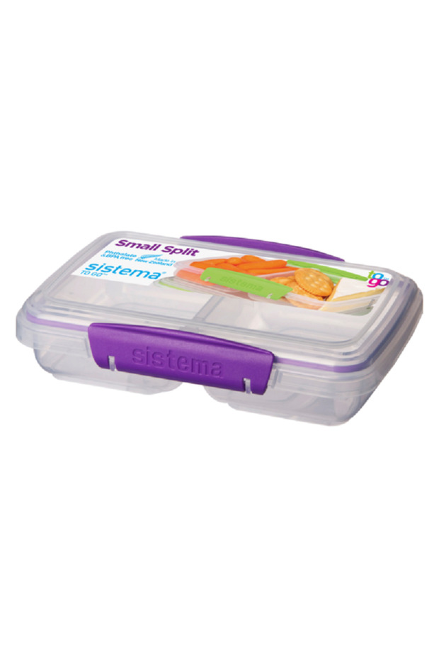 صندوق غداء صغير قابل للتكديس ومقسم وآمن للاستخدام في غسالة الأطباق - 1