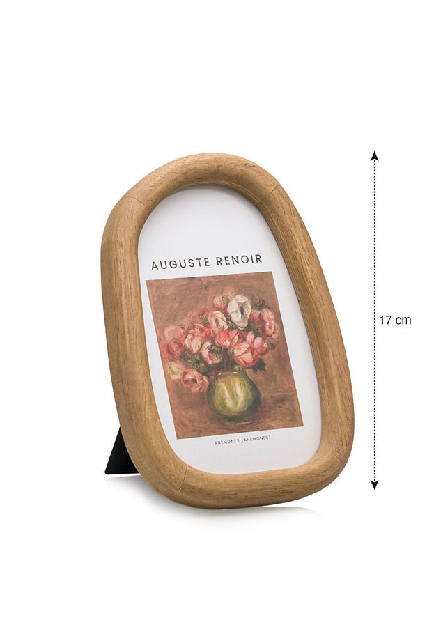 Sari Dekoratif Ahşap Fotoğraf Çerçevesi 17 cm - 5