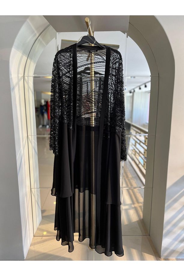 - TAŞ İŞLEMELİ TÜL ABAYA - 1
