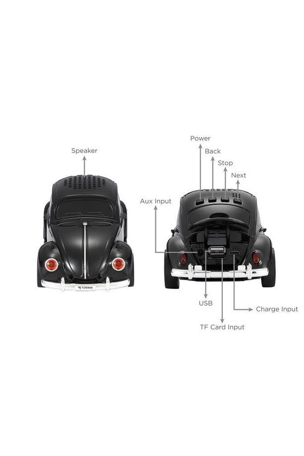 D-49 Kırmızı Araba Voswos Retro Tasarım Usb/tf/fm Bluetooth Hoparlör Speaker - 4