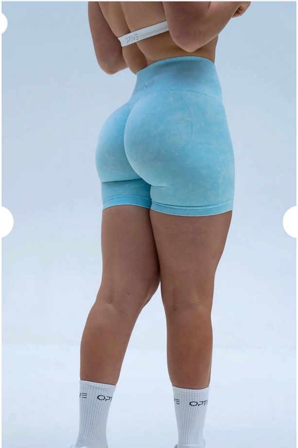 Dikişsiz yüksek bel push up batik desen spor şort tayt - 3