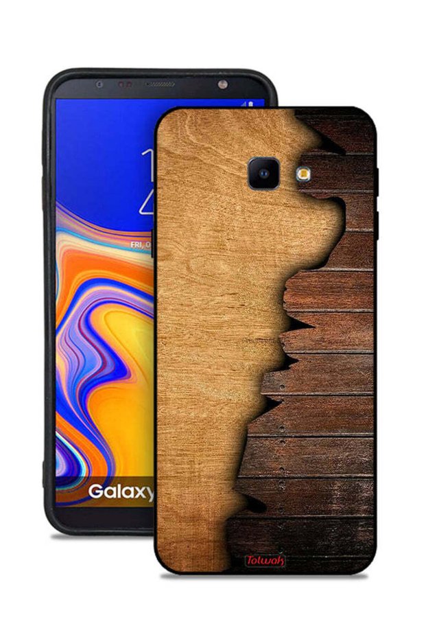 غطاء حماية لهاتف Samsung Galaxy J4 Core بنمط خشبي عتيق