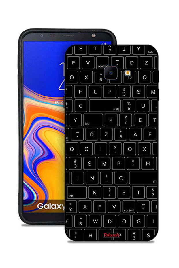 غطاء حماية لهاتف Samsung Galaxy J4 Core بنمط مفاتيح لوحة المفاتيح العشوائية