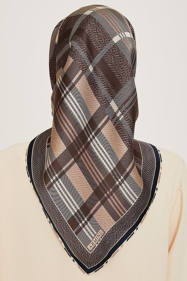İpek Eşarp 2025 Kış - 9223-32 Siyah Vizon Twill - 4