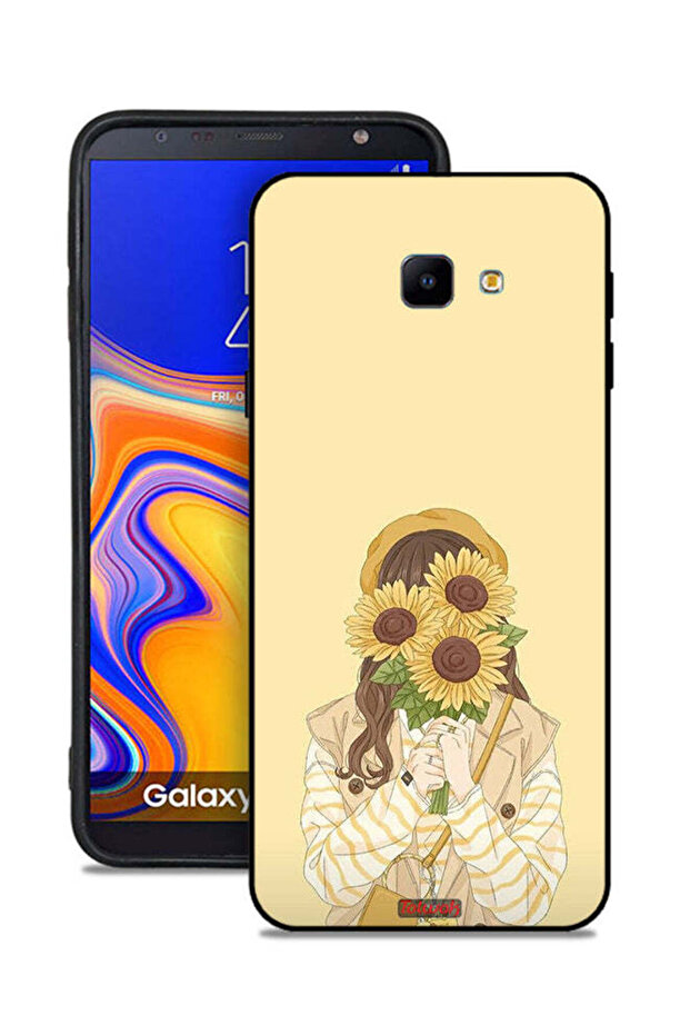 غطاء حماية لهاتف سامسونج جالكسي J4 كور مع وجه مخفي وزهور عباد الشمس