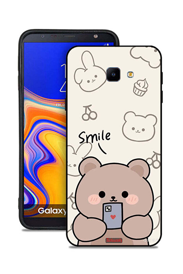 غطاء حماية لهاتف Samsung Galaxy J4 Core بتصميم دب مبتسم