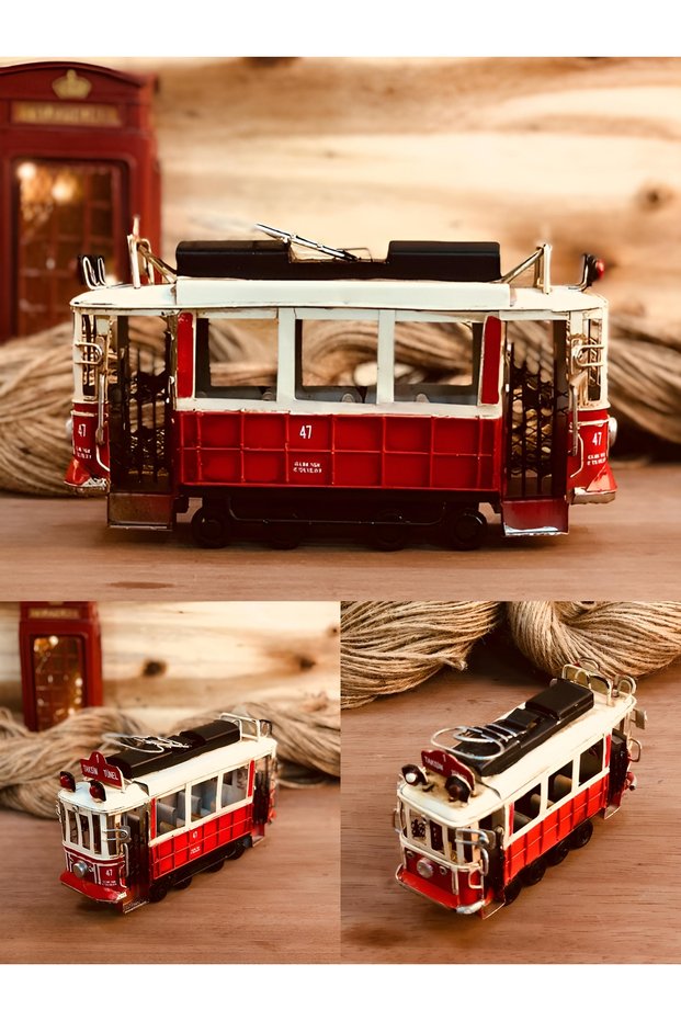Nostalgic Istanbul Taksim Tram Special Metal Production Vintage Decor Luxury Trinket Retro Premium Gift