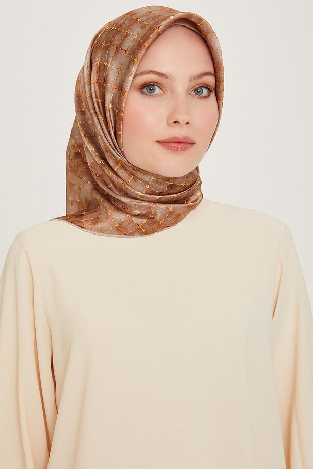 İpek Eşarp 2025 Kış - 9259-82 Bej Twill - 1