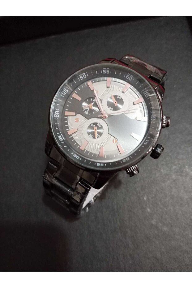 Men's Wristwatch... Steel Black Band... Black Color Case