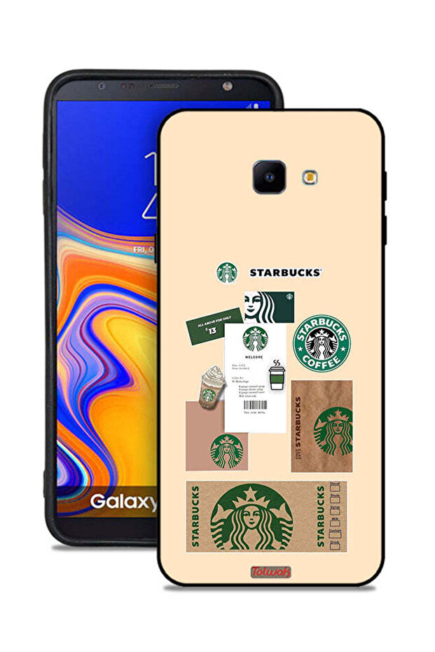 غطاء حماية لهاتف Samsung Galaxy J4 Core بملصق قهوة