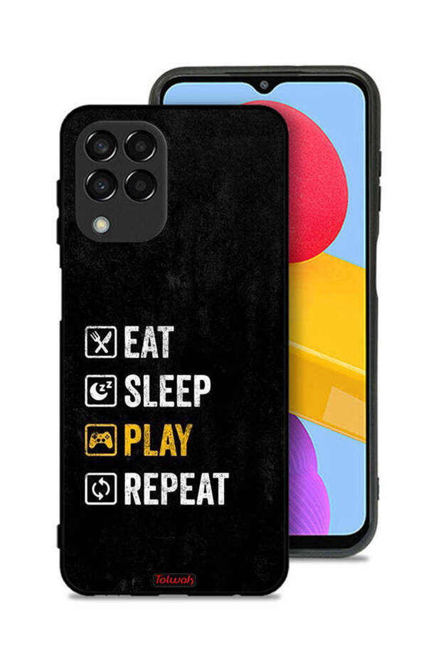 غطاء حماية لهاتف Samsung Galaxy M33، تناول الطعام، النوم، اللعب، التكرار