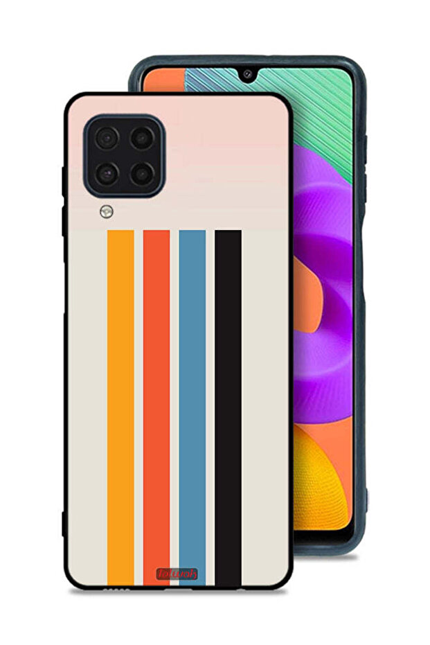 Samsung Galaxy M22 Protective Case Cover Straight Lines Pattern