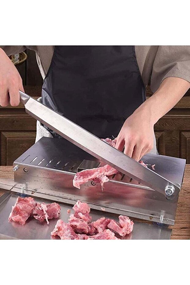 Manual Bone Meat Cutter, Stainless Steel Ribs Meat Chopper, Home Commercial Food Slicer Machine